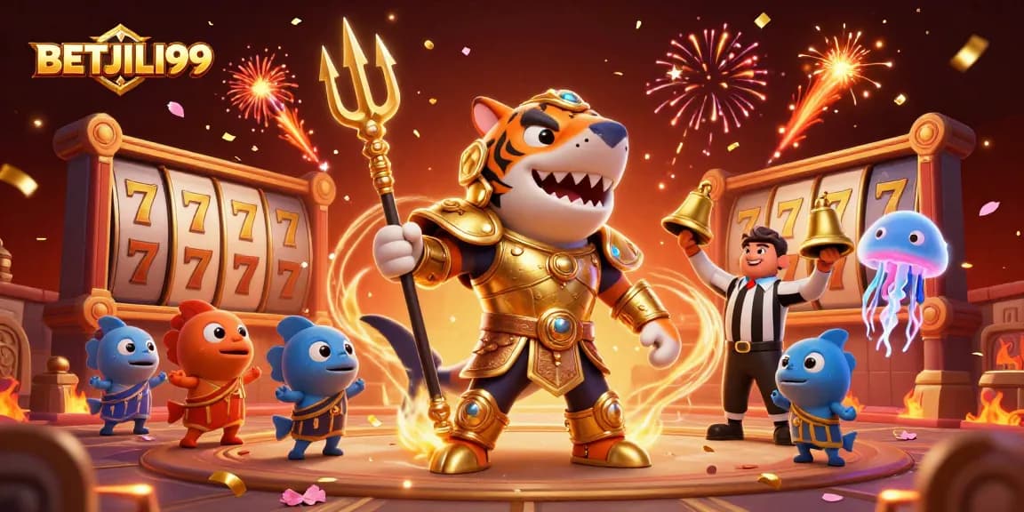 Join exciting gameplay at BETJILI99 with dynamic slot reels and a thrilling underwater casino scene.