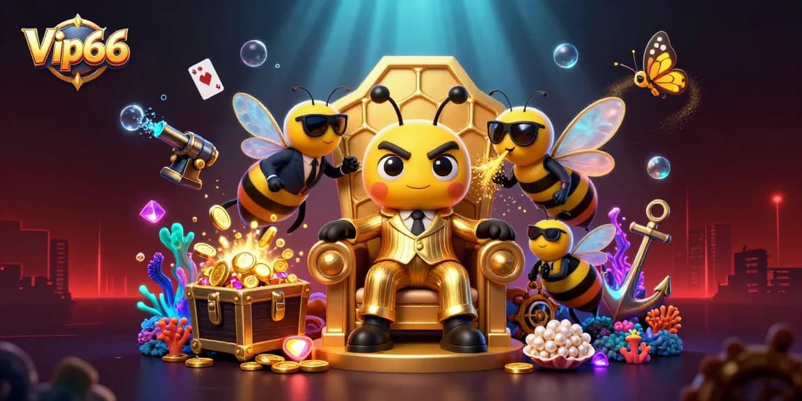 Engage in the immersive world of Vip66 casino games with a vibrant scene showcasing a casino boss surrounded by glamorous elements.