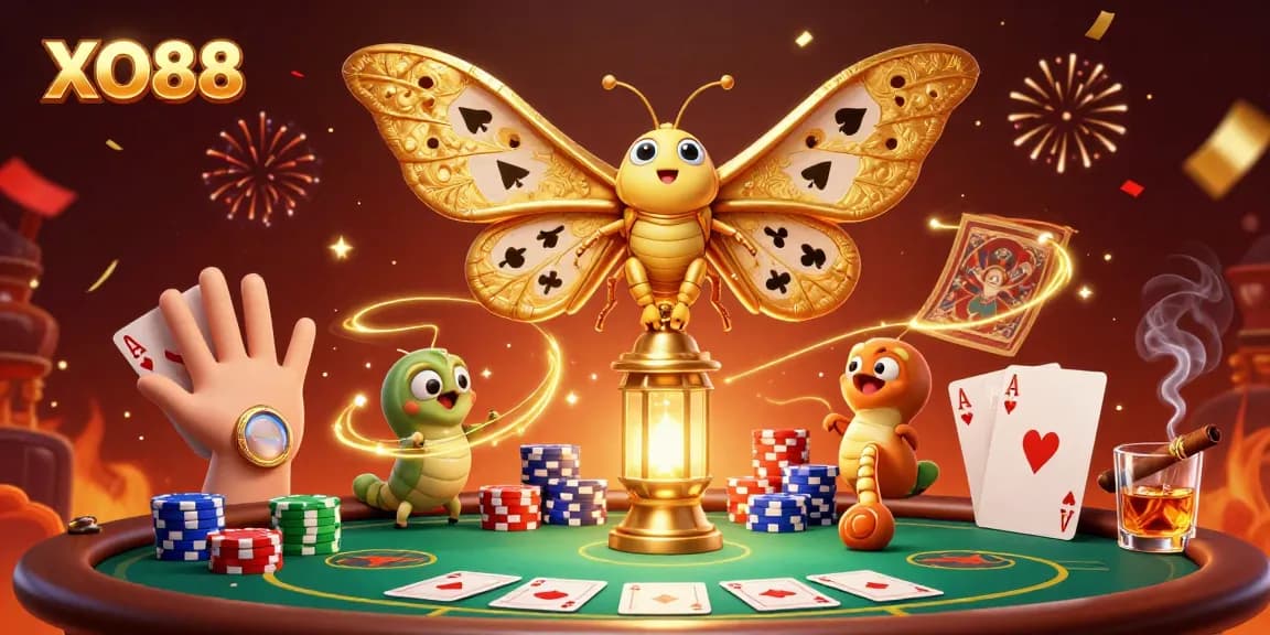 Win big with XO88: an exciting casino scene with vibrant 3D elements and festive atmosphere.