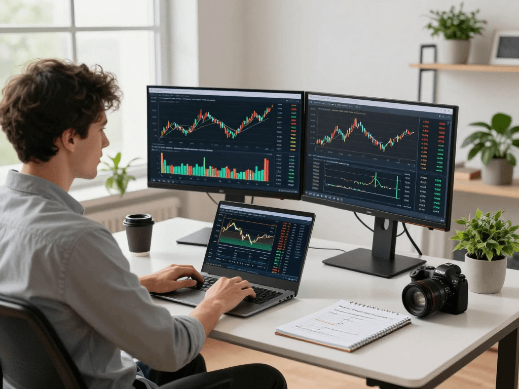 Real-time analysis using Germany stock backtesting API in a modern fintech workspace.