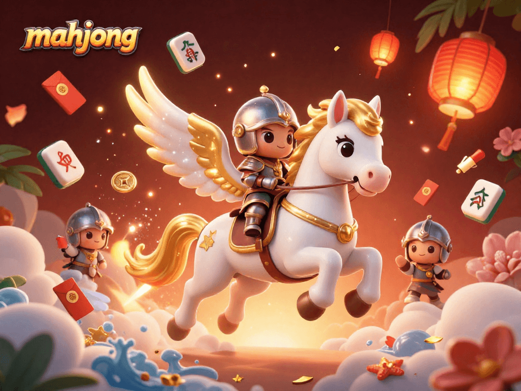 Play mahjong with vibrant 3D characters and festive elements in this animated casino scene.