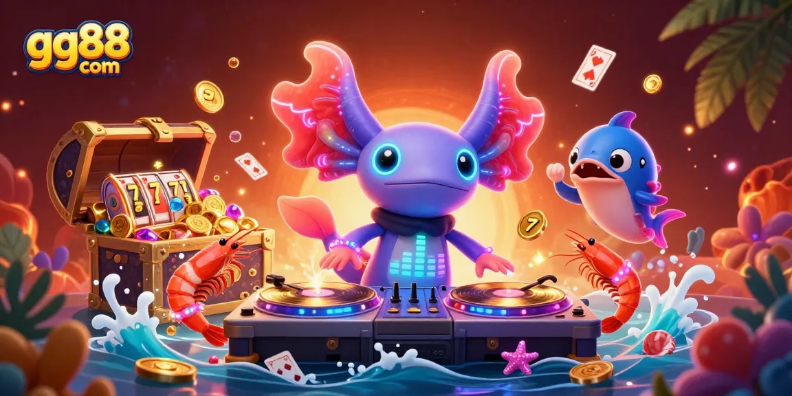 Engage with gg88 com for winning strategies in a vibrant 3D casino environment filled with treasures.