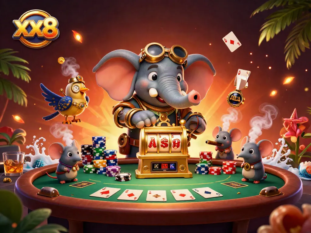 Experience the thrilling world of xx8 with a steampunk-themed casino adventure featuring vibrant characters and dynamic game elements.