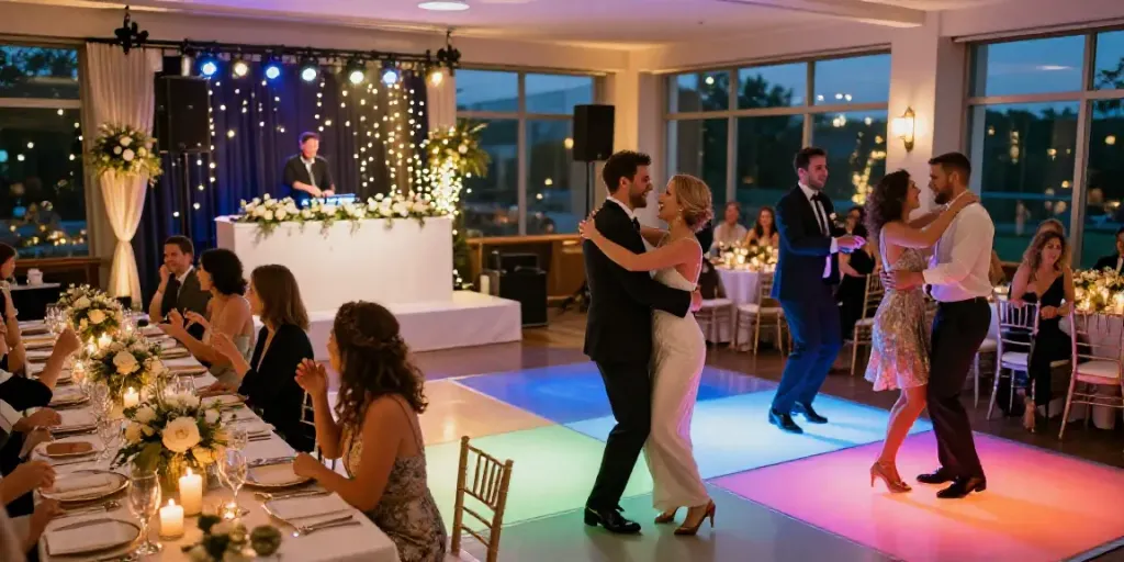 Wedding DJ performing at a lively celebration in Berlin, Brandenburg.
