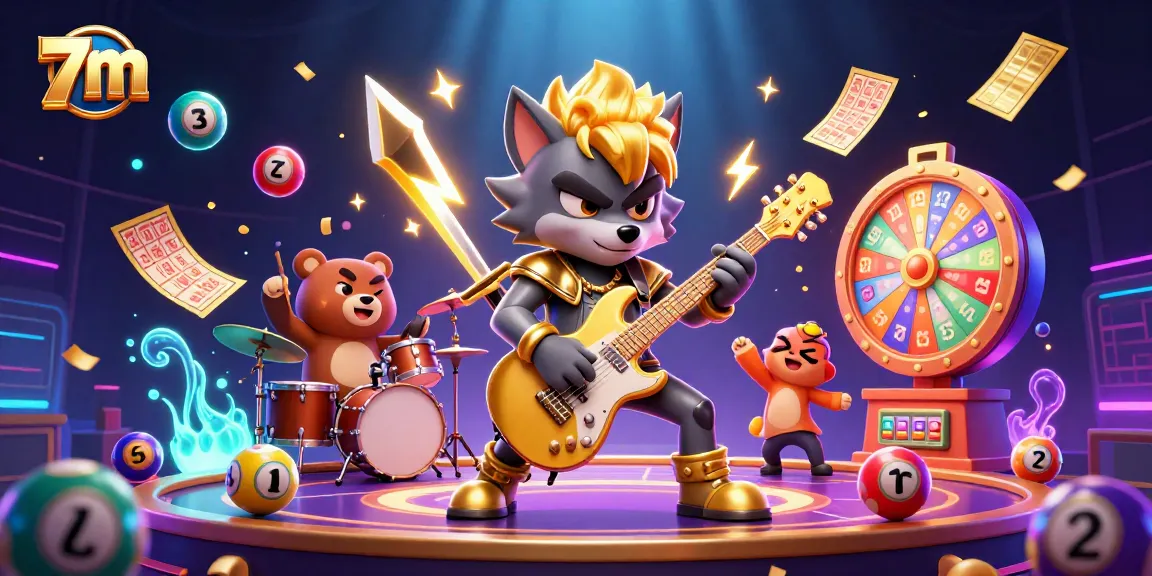 Experience exciting moments at 7m with a vibrant casino scene full of lottery thrills and dynamic characters.