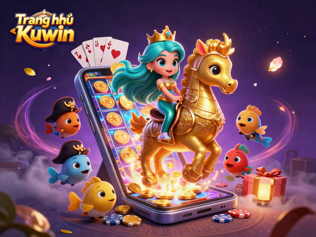 Experience the magic of Trang chủ Kuwin with a vibrant, action-packed casino scene featuring a mermaid princess and exciting games.