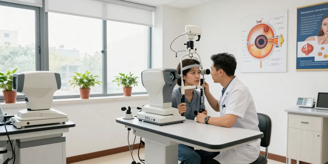 Patient receiving eye examination at SNU Eye Clinic, snuseoulglobal.com/ru, highlighting advanced care and technology.