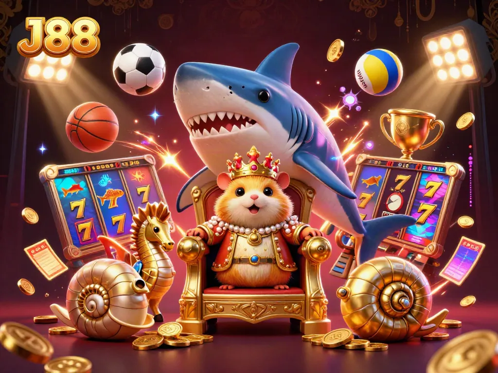 J88 engaging characters surrounded by vibrant casino elements for dynamic gambling scenarios