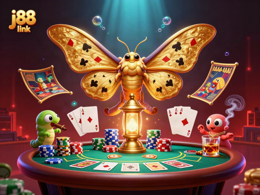 Engage with thrilling j88 link action as vibrant casino elements come to life in a dazzling 3D scene.