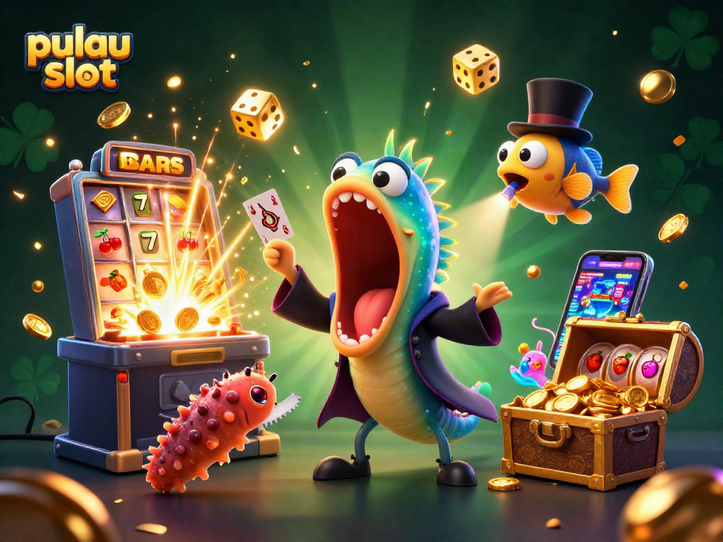 Engage in pulau slot excitement with vibrant 3D characters and dynamic casino game elements.