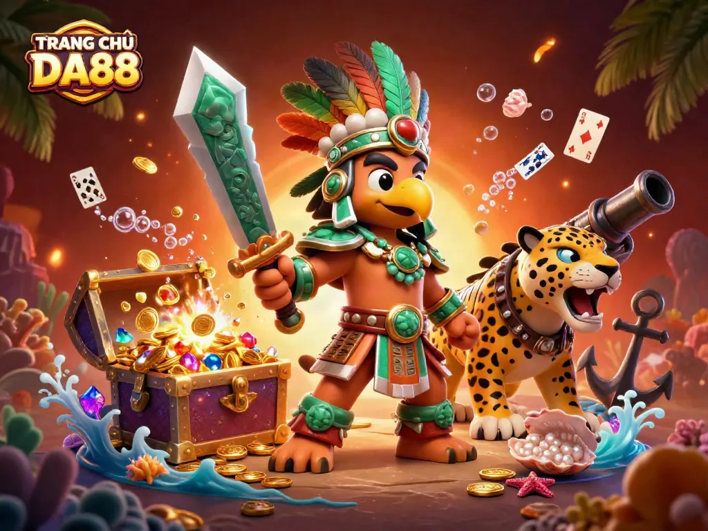Engage in thrilling gameplay at TRANG CHỦ DA88 with dynamic casino adventures enhanced by vibrant 3D elements.