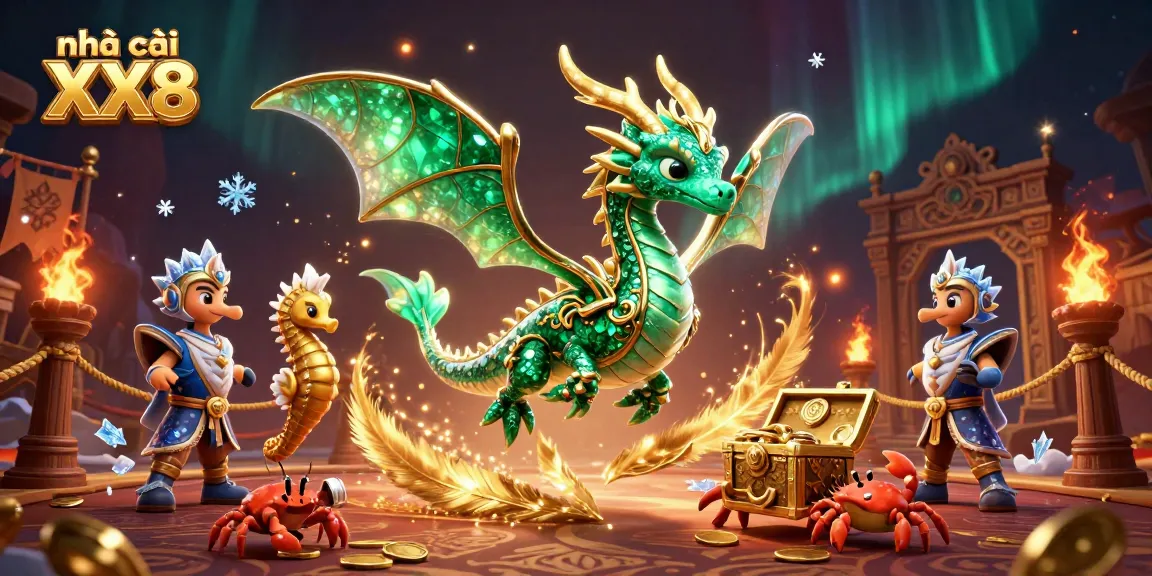 Engage with nhà cái XX8 as the sea dragon and seahorse guard showcase vibrant casino treasures.