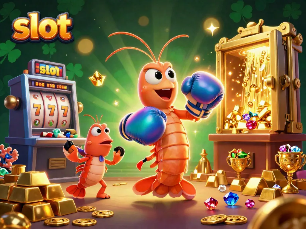 Spin the slot reels with vibrant cartoon characters and treasure bursting from a vault.