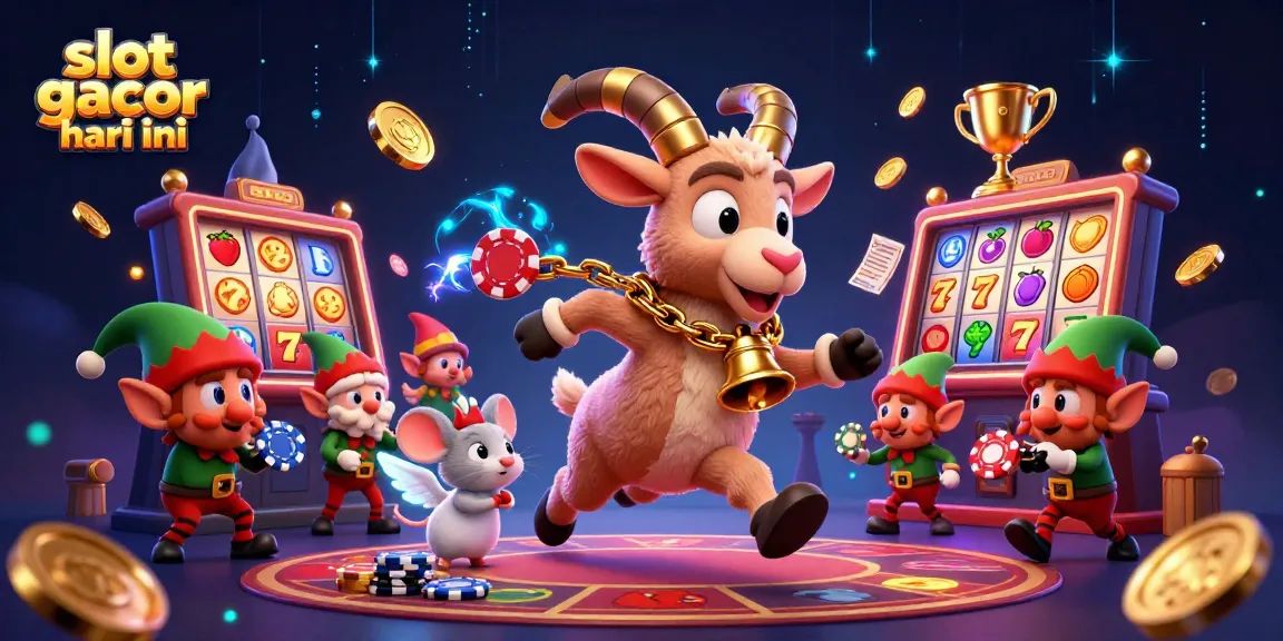 Win big with slot gacor hari ini in a lively casino scene featuring iconic gaming elements.