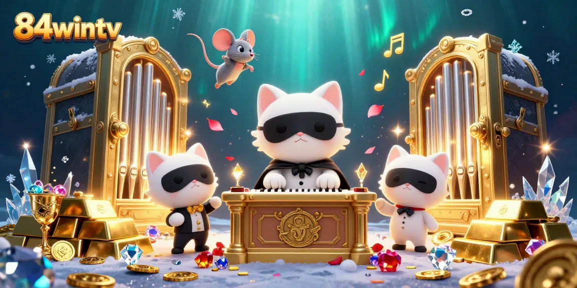 Experience thrilling gaming with 84wintv in a spectacular casino illustration scene.