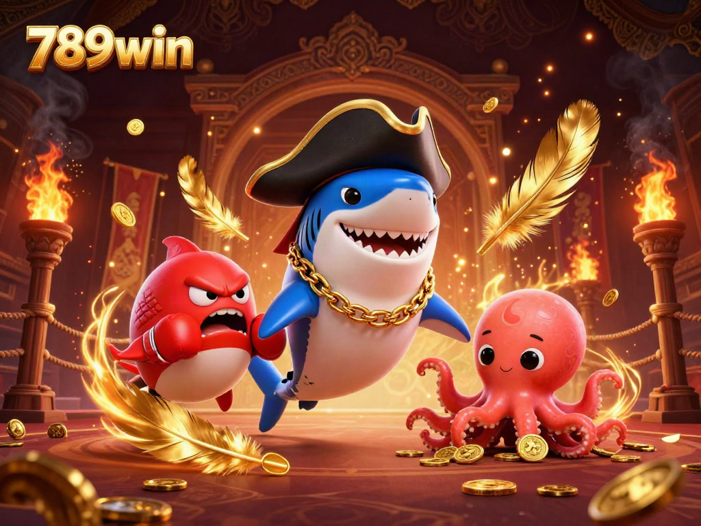 Engage with thrilling gameplay highlighted by the vibrant scene featuring characters and gold elements at 789win.