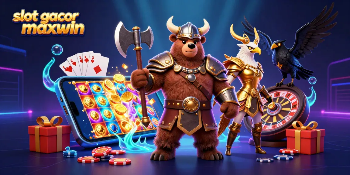 Engage with slot gacor maxwin through a vibrant illustration showcasing vivid casino elements.