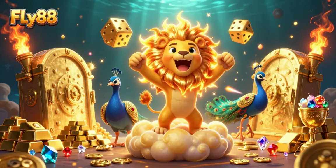 Experience the thrill of winning with FLY88 in this vibrant casino scene of 3D characters!