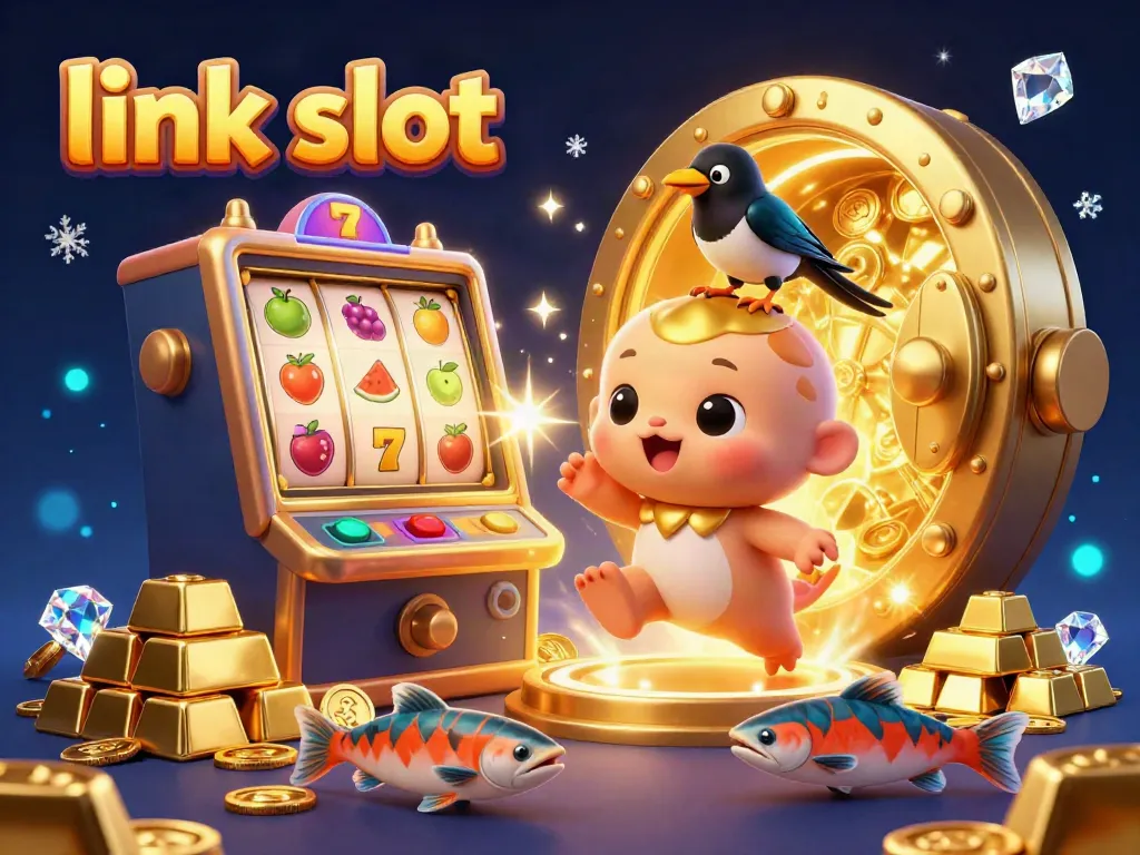 Experience thrilling link slot action in this vibrant casino scene with a playful Loch Ness monster and dazzling treasures.