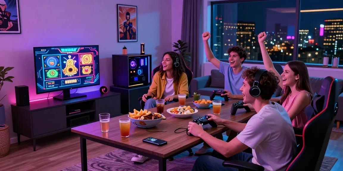 Experience the excitement of wd138 daftar in a lively online gaming scene with friends enjoying slot games.