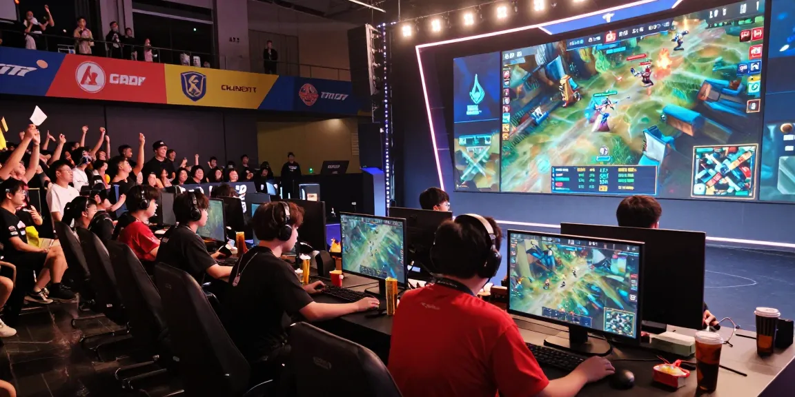 Rokok88 link alternatif showcased in an exciting esports tournament scene with vibrant lighting and cheering crowd.