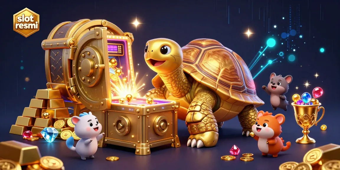 Experience thrilling gameplay with slot resmi where animals play on a golden pinball machine.