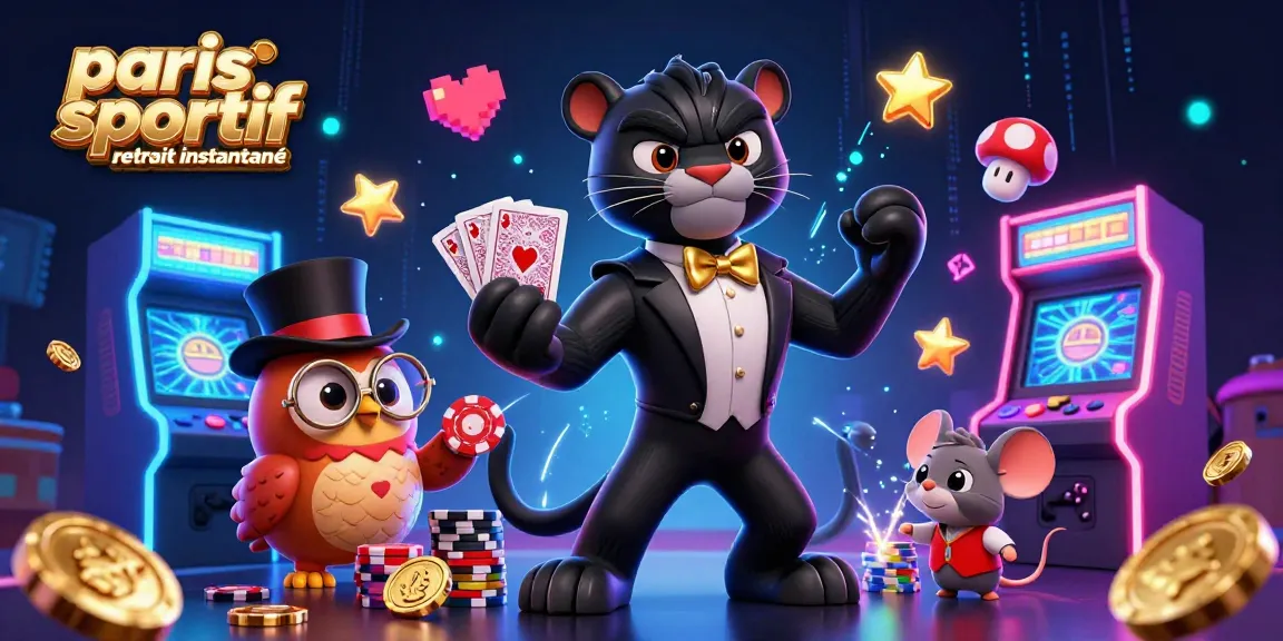 Profitez de l'adrénaline du paris sportif retrait instantané avec des personnages jouant aux cartes dans un casino vibrant.