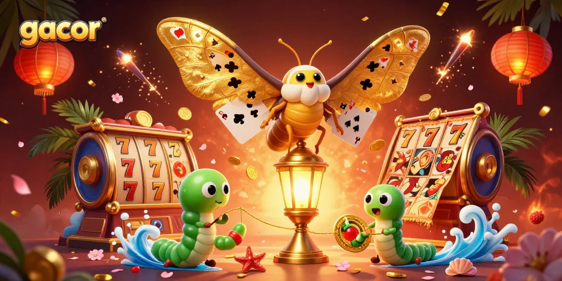 Experience the thrill of gacor slots with vibrant visuals of jackpots and spinning reels in this enticing casino illustration.