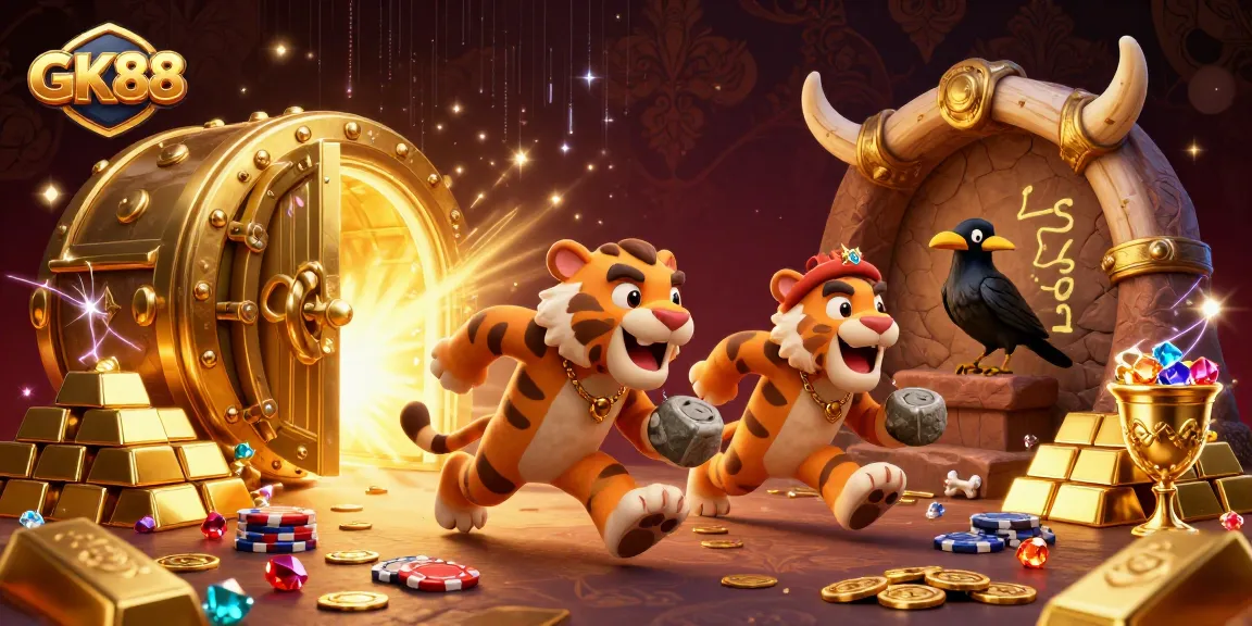 Experience the thrill of GK88 in a vibrant prehistoric casino with treasures galore!
