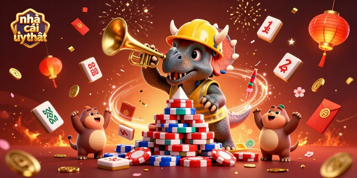 Engage with Nhà cái uy tín in a vibrant 3D casino scene filled with lively characters and exciting elements.